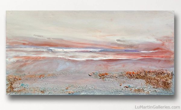 24x48 inch mixed media coastal artwork