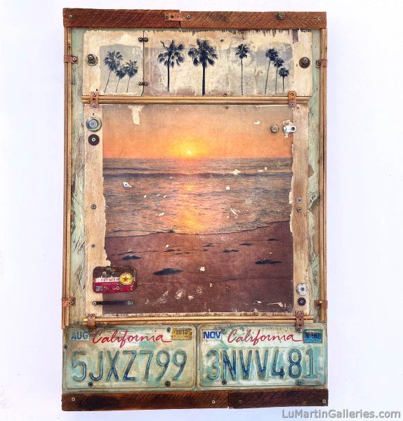 mixed media coastal artwork